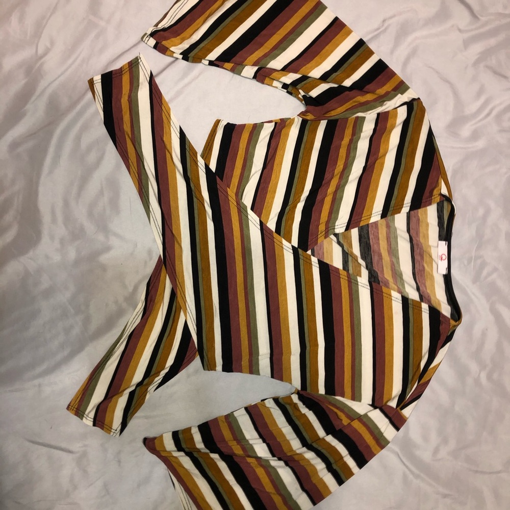 Long Sleeve Striped Crop Top Blouse💫